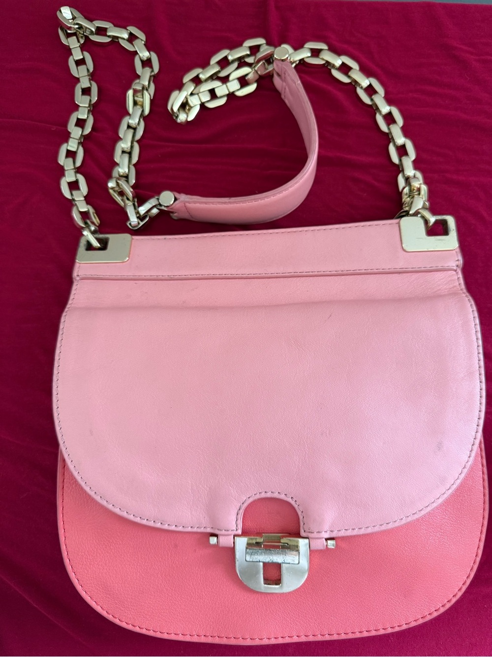 Tory Burch Pink Leather Shoulder Bag with Gold Chain Strap - Picture 4 of 14